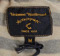A Vivienne Westwood Khaki Striped Toga Dress, Size Medium.