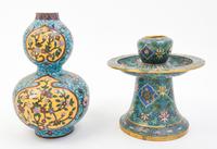 A Group of Cloisonne Articles Height of tallest 15 1/8 inches.