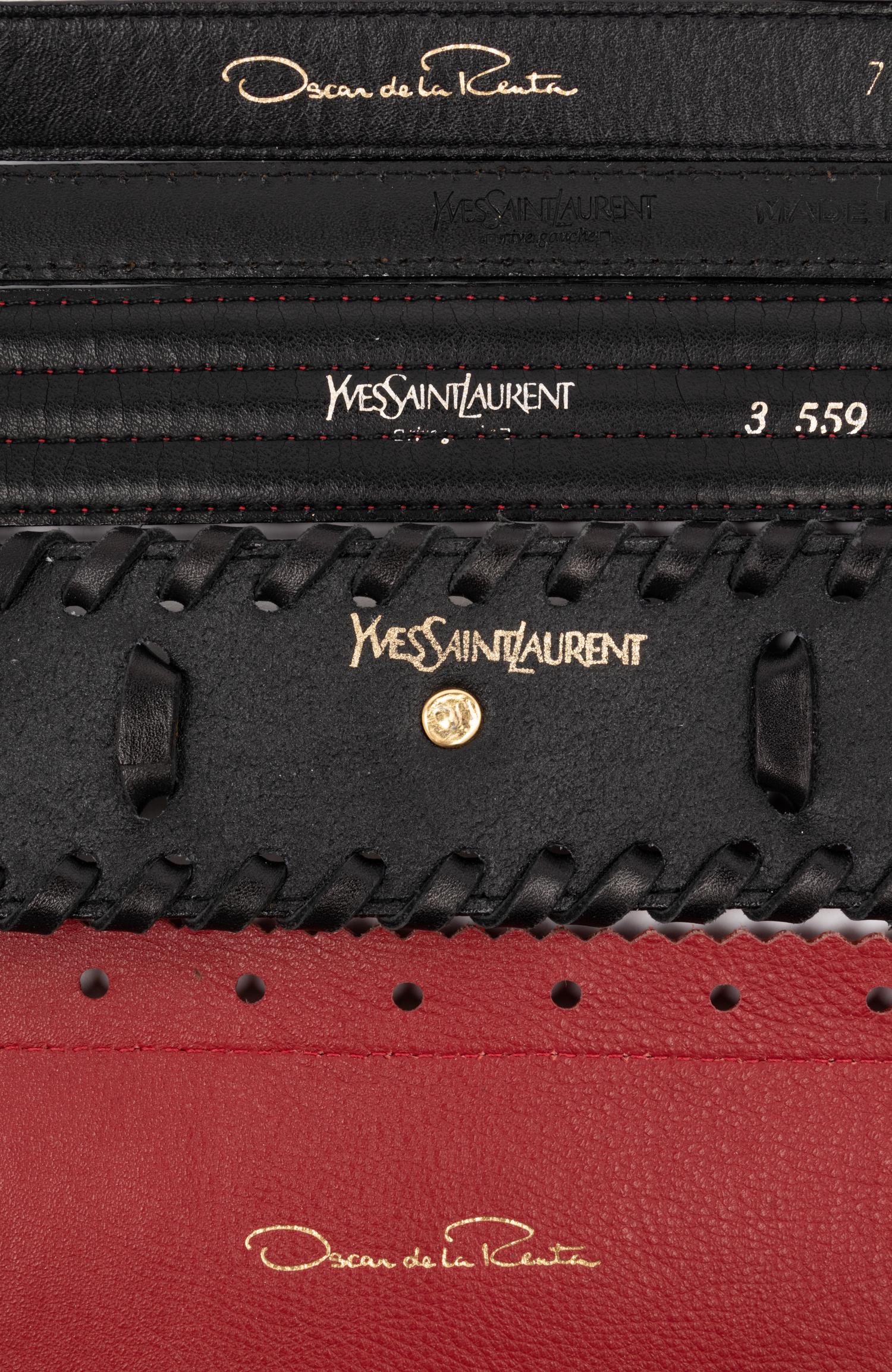Seven Designer Belts: Four Oscar de la Renta & Three Yves Saint Laurent, 1990-2010s