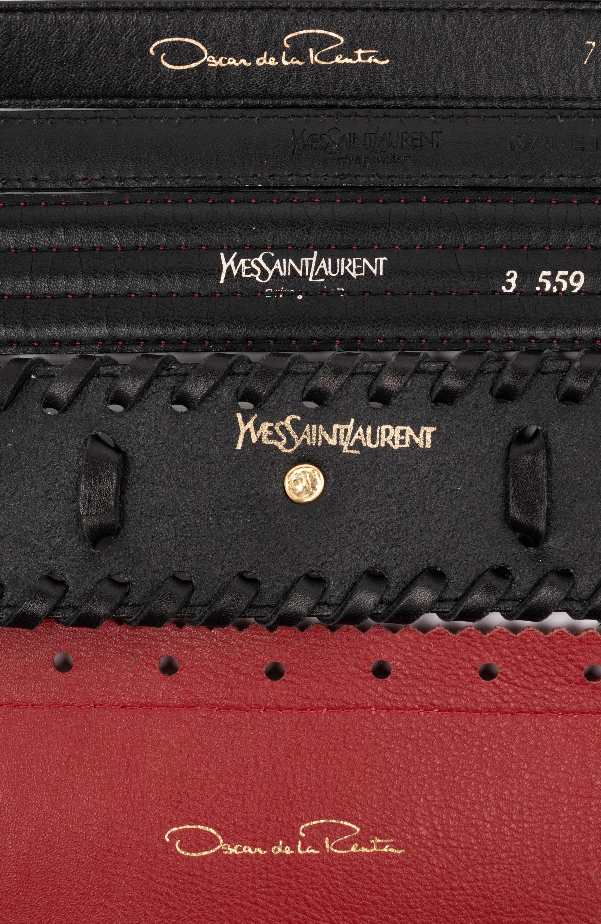 Seven Designer Belts: Four Oscar de la Renta & Three Yves Saint Laurent, 1990-2010s