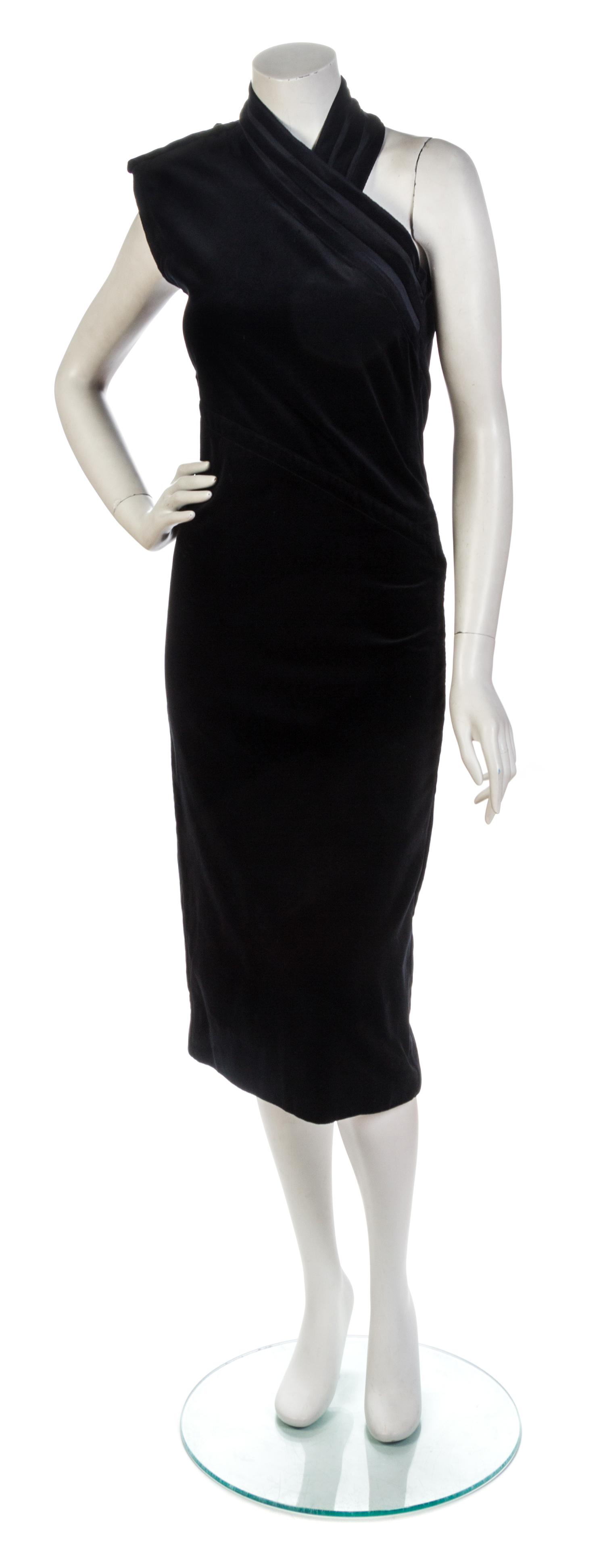 A Gianni Versace Black Velvet Cocktail Dress,