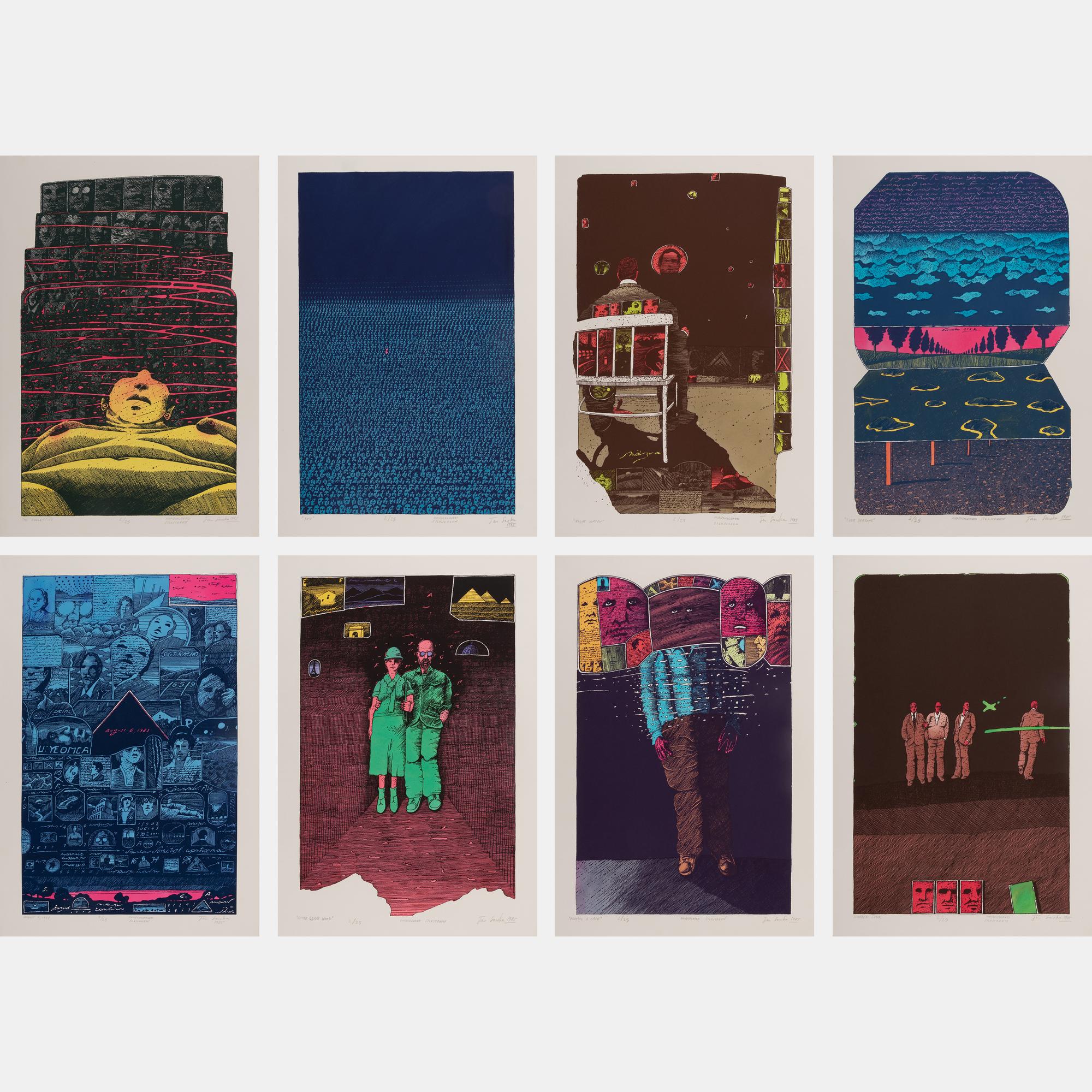 Eight Silk Screens (complete portfolio including cloth case)