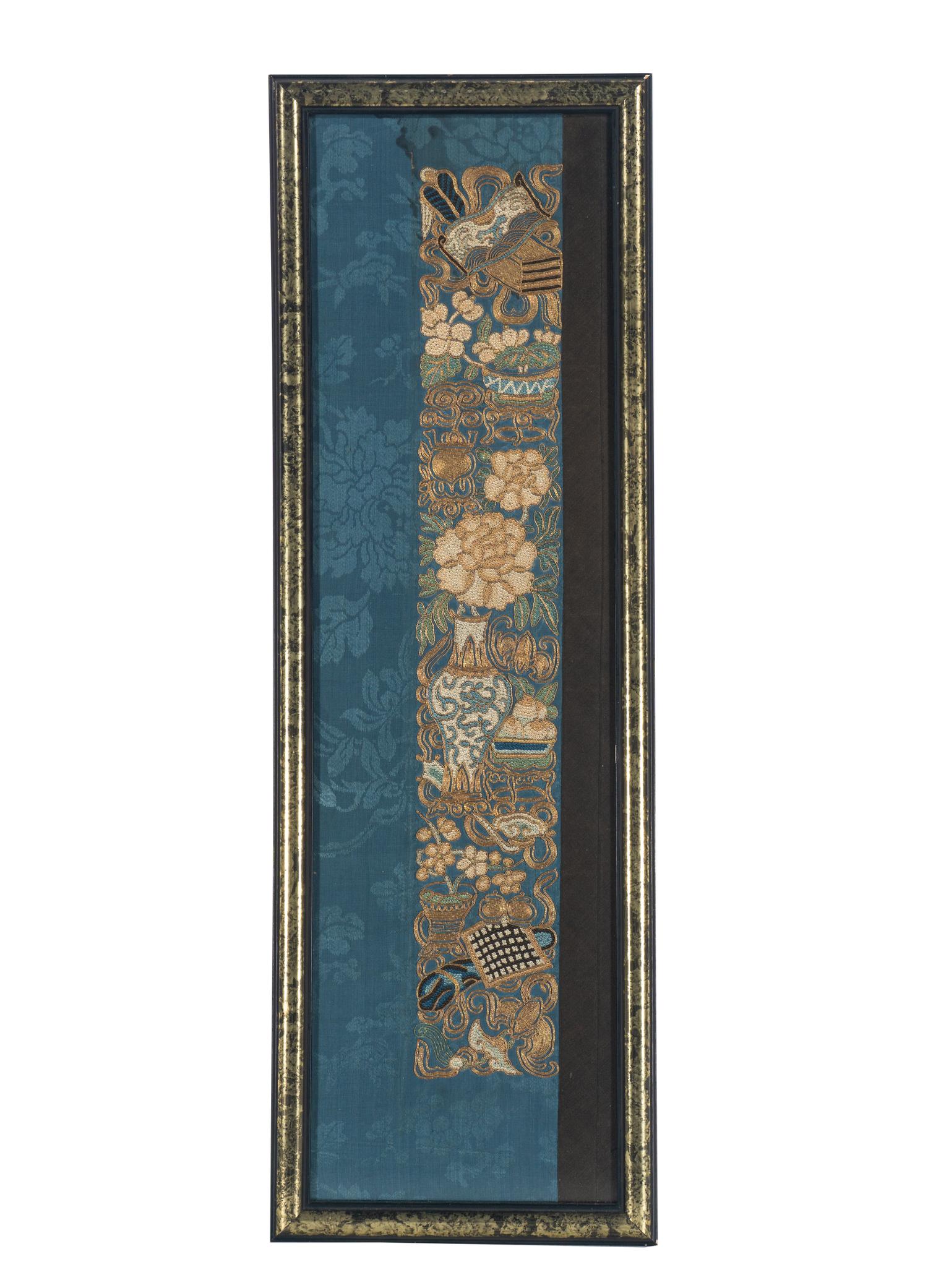 A Group of Chinese Embroidered Silk Panels