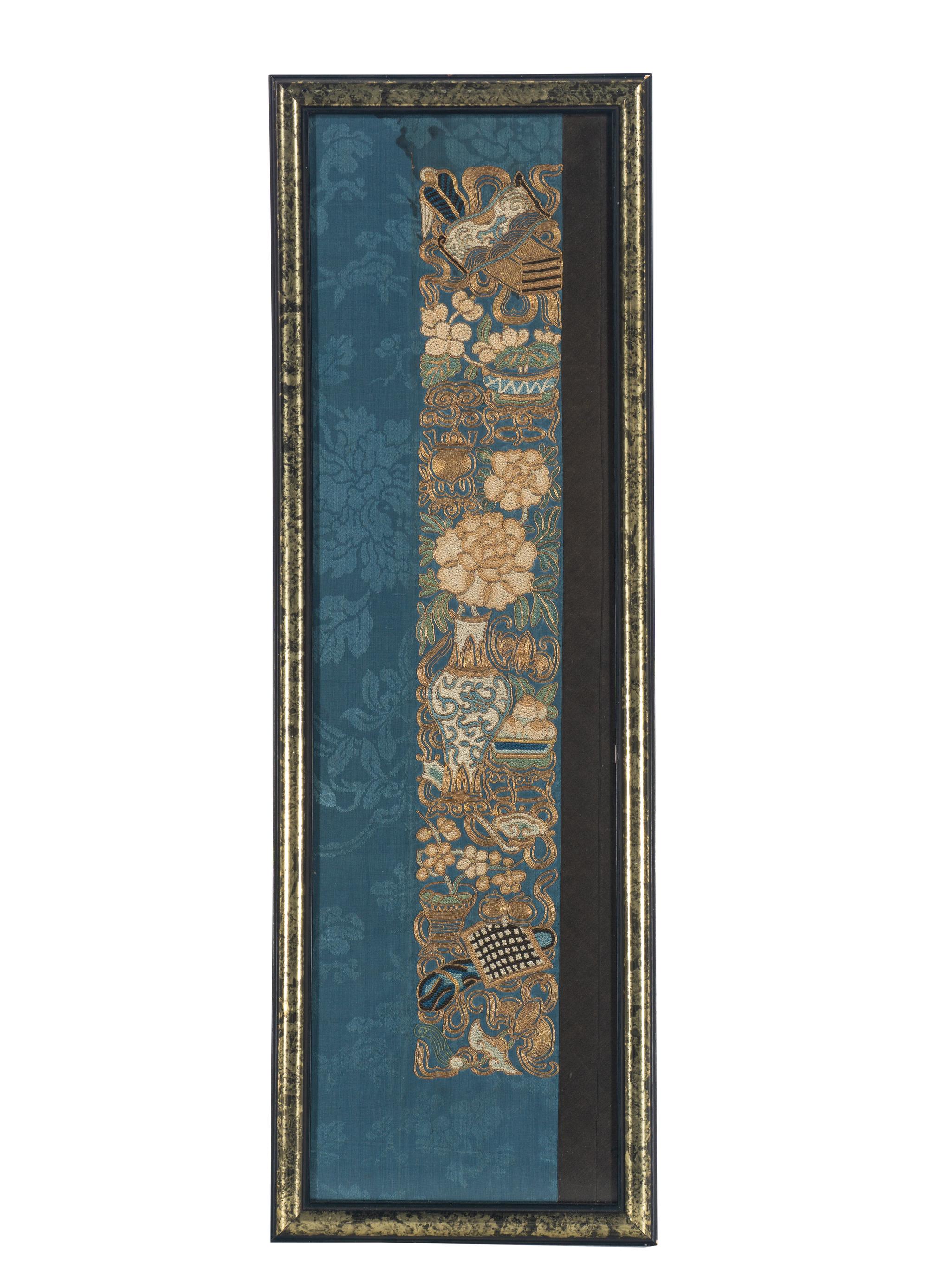 A Group of Chinese Embroidered Silk Panels