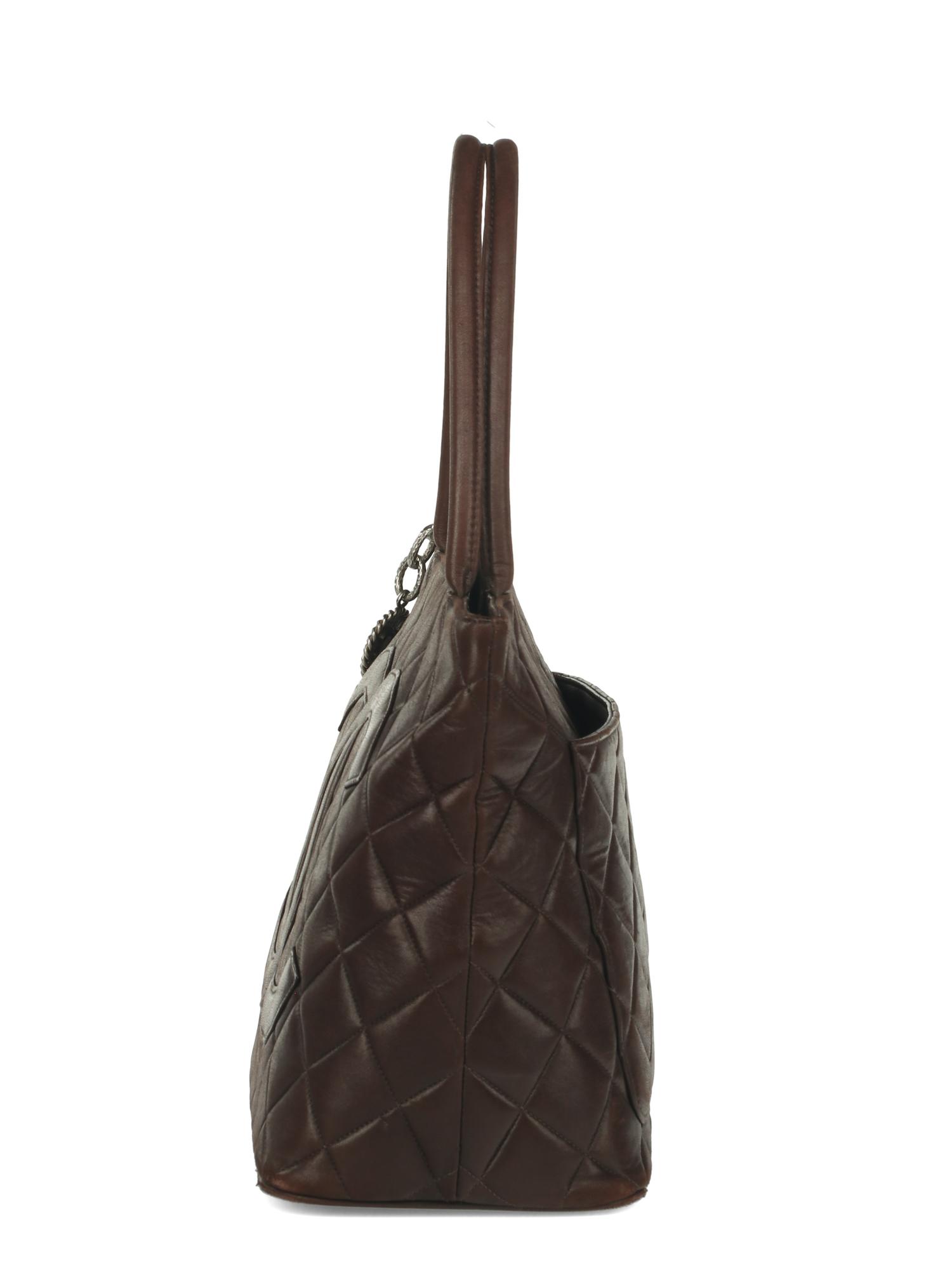 Chanel Medallion Tote in Brown Lambskin