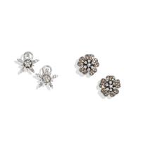 TWO PAIRS OF DIAMOND AND WHITE GOLD EARRINGS