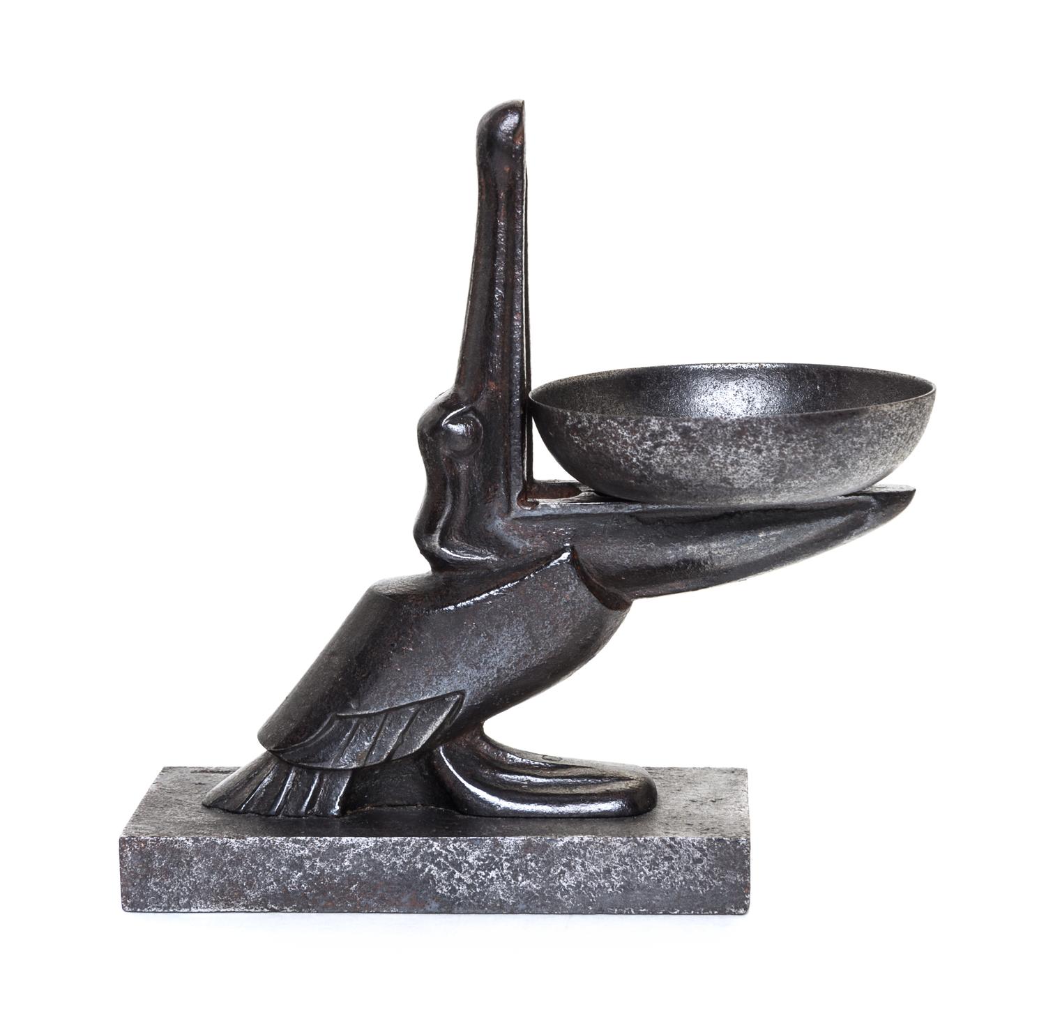 An Art Deco Cast Iron Ash Receiver Height 5 1/2 inches. — EDGAR BRANDT, CIRCA 1930s