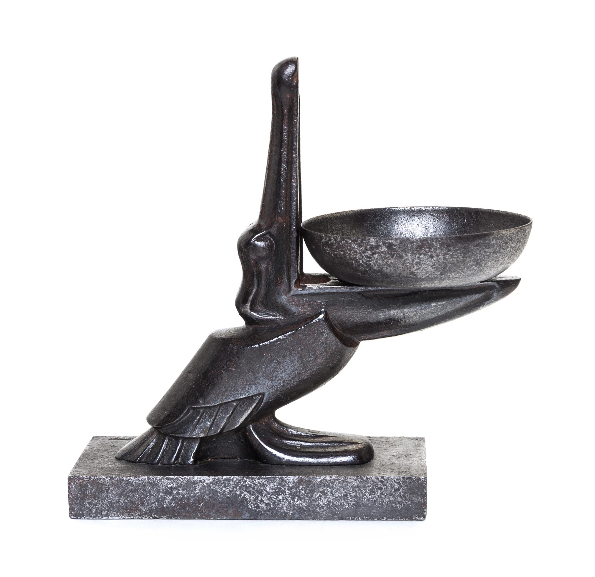 An Art Deco Cast Iron Ash Receiver Height 5 1/2 inches. — EDGAR BRANDT, CIRCA 1930s