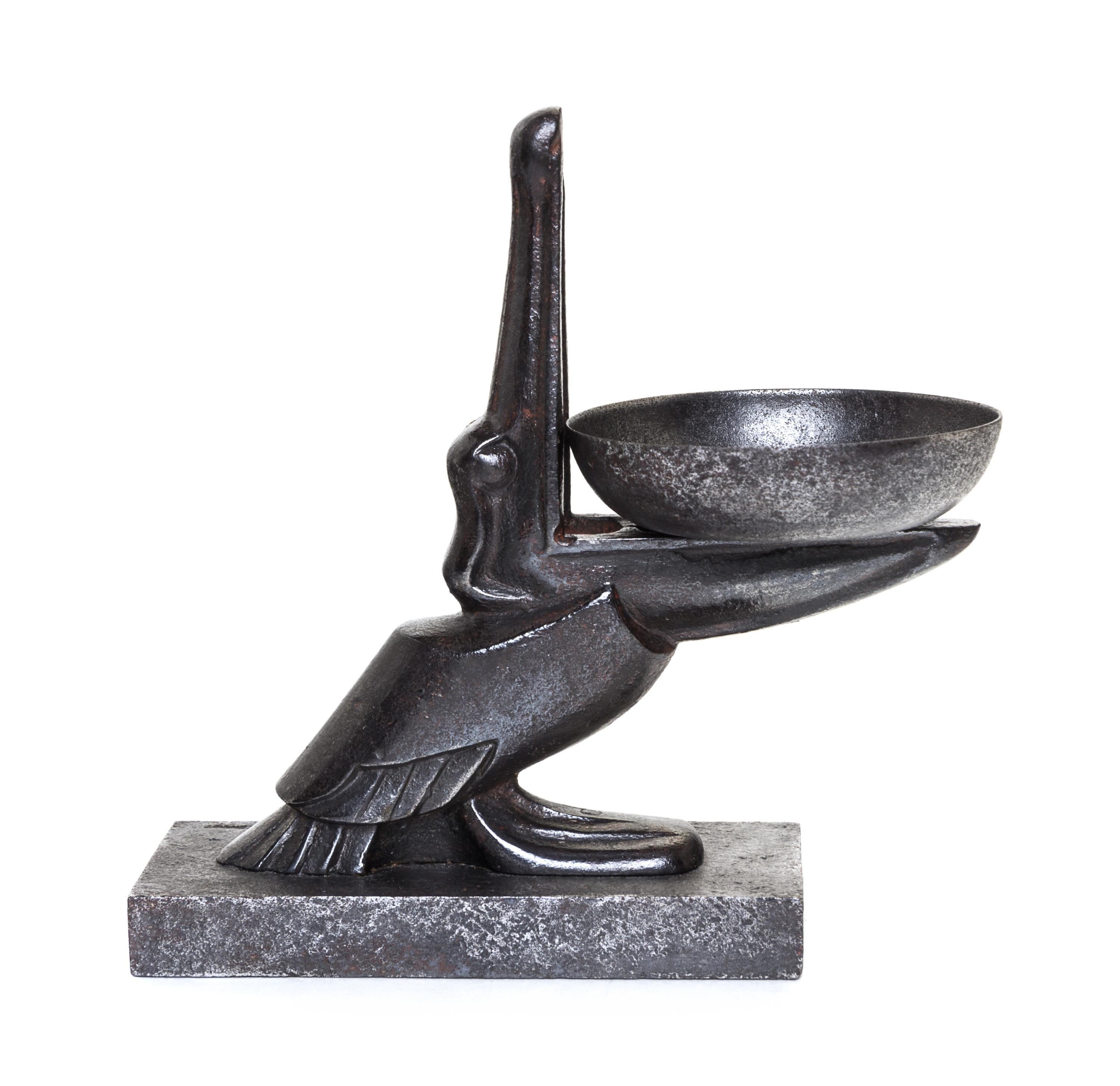 An Art Deco Cast Iron Ash Receiver Height 5 1/2 inches. — EDGAR BRANDT, CIRCA 1930s