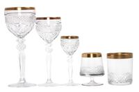A Cut Glass Stemware Set Height of first 8 inches.