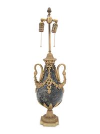 A French Gilt Bronze and Marble Urn Mounted as a Lamp
