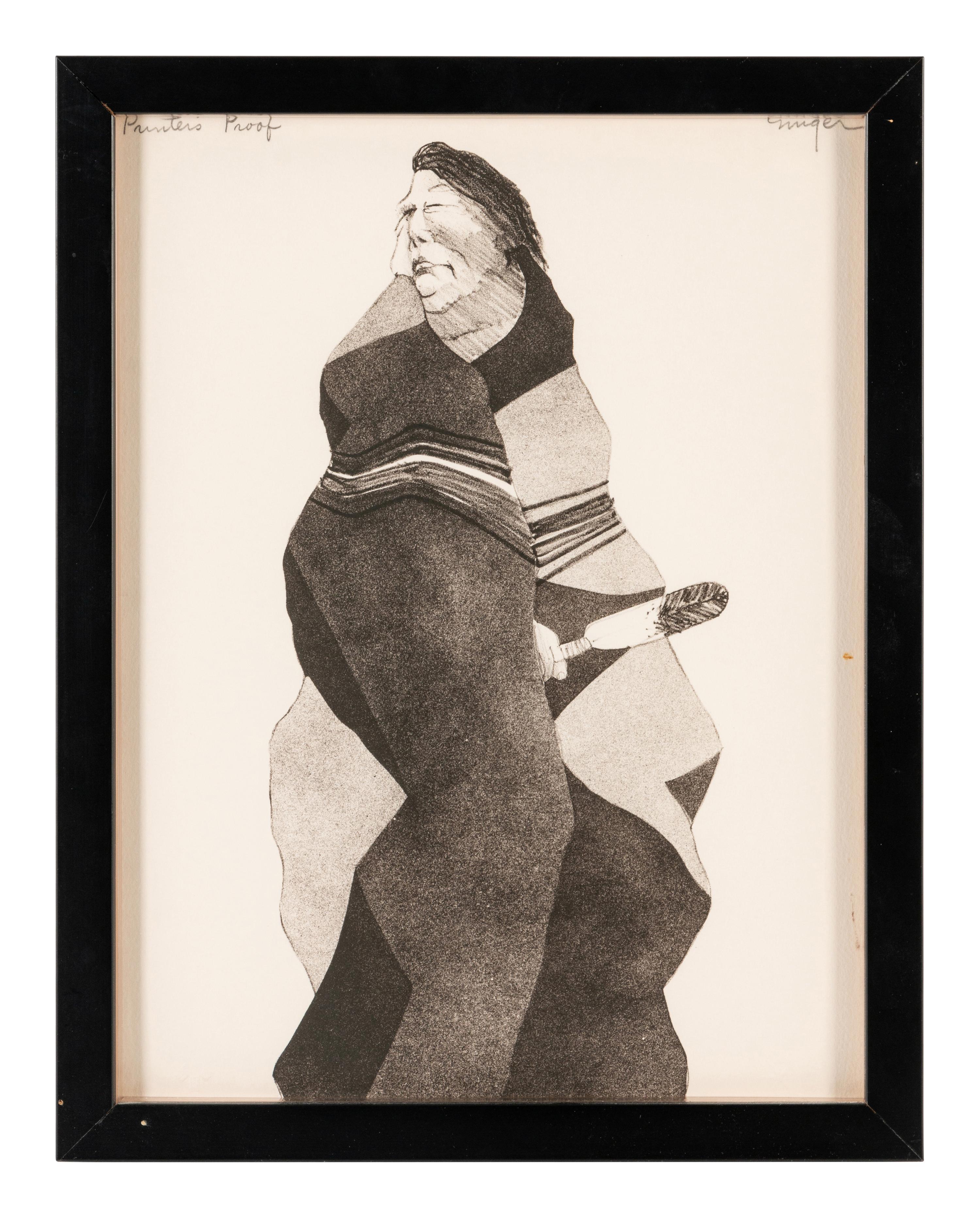 Two Works: Indian with Feather, Printer's Proof and Grandmother, edition I/X, 1977