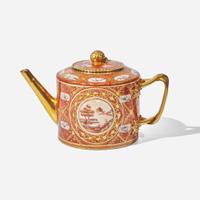 A finely decorated Chinese export porcelain part tea service and a bough pot with insert 外銷瓷茶具一套 Circa ? 1790-1850