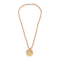 Mauboussin, Yellow Gold and Diamond Heart Pendant with Silk Cord