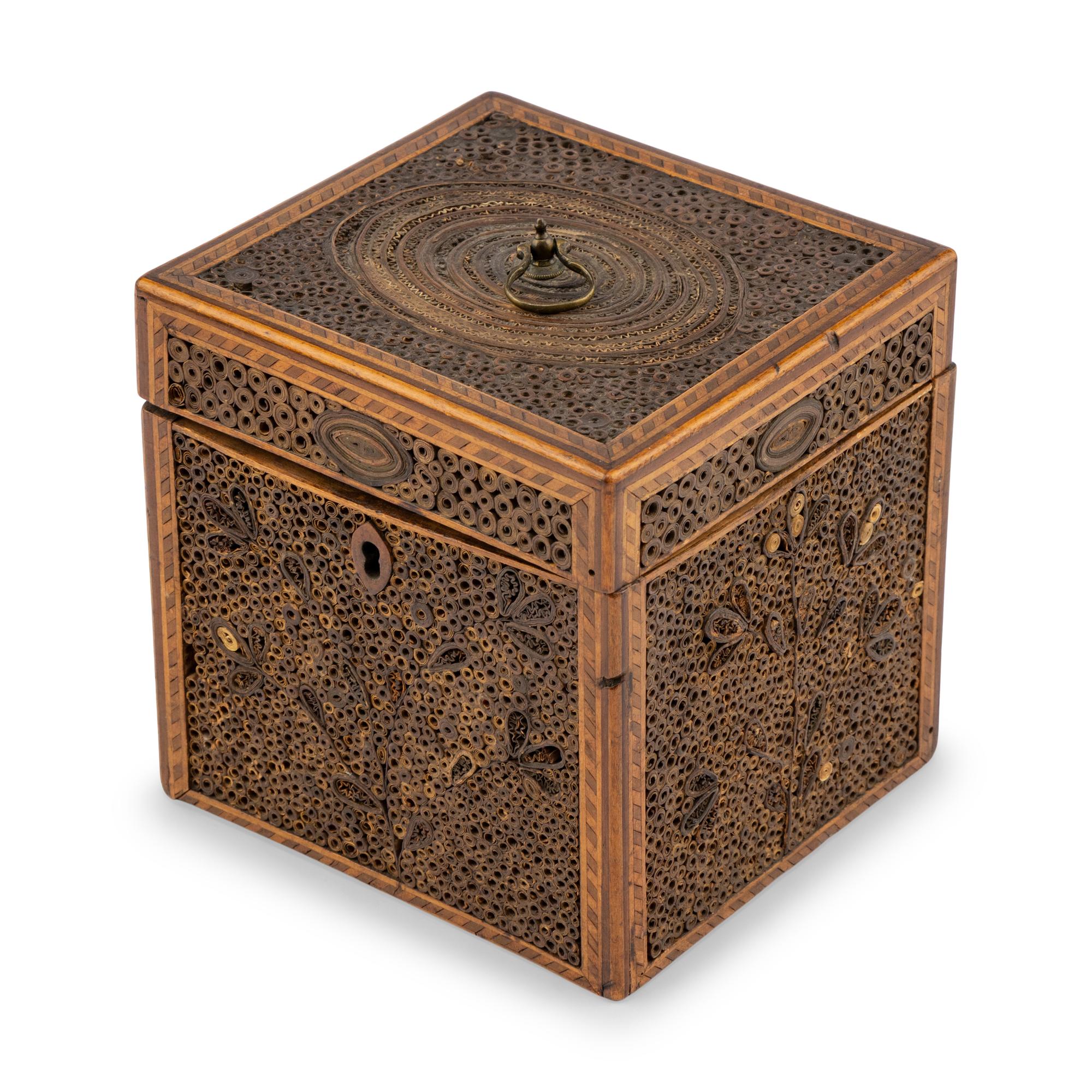 An English Rolled Paper Tea Caddy