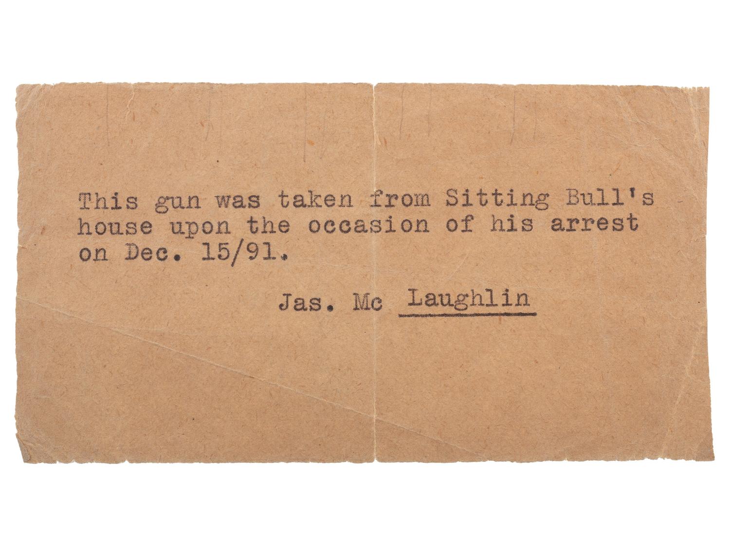 Winchester 1st Model 1876 Rifle #3536 Attributed to Having Been Taken from the Cabin of Sitting Bull on the Day of his Death