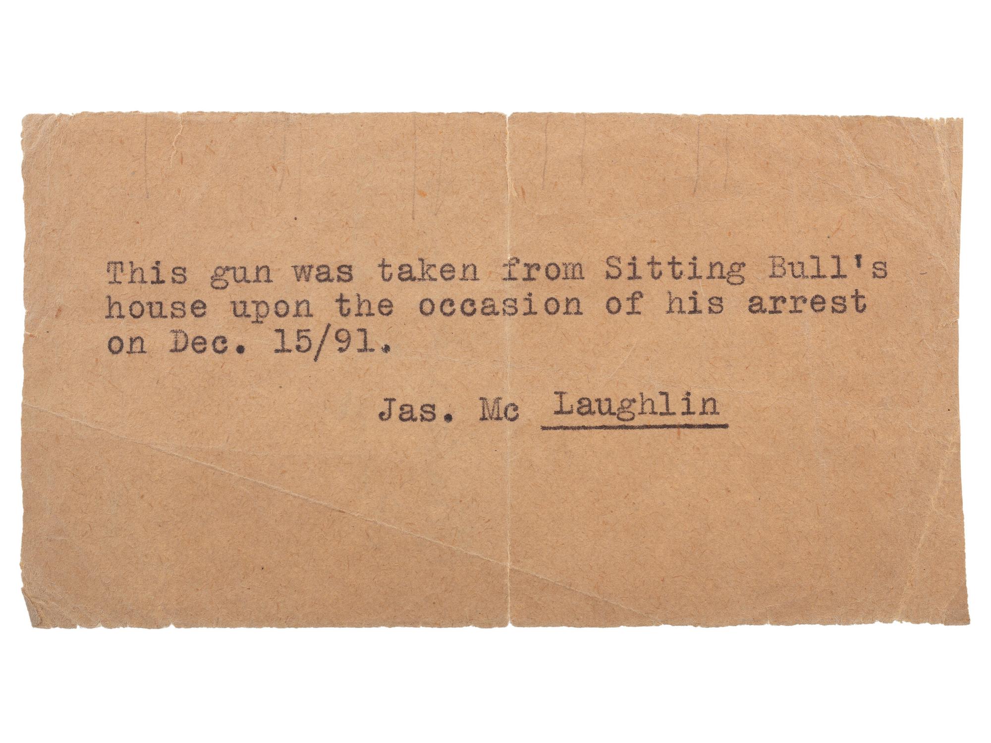 Winchester 1st Model 1876 Rifle #3536 Attributed to Having Been Taken from the Cabin of Sitting Bull on the Day of his Death