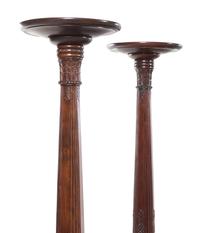 A Pair of Classical Style Mahogany Pedestals