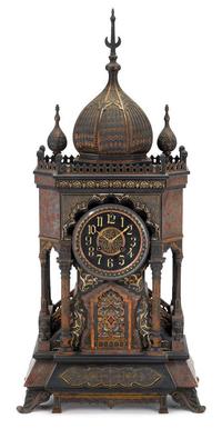 Moorish Revival mantel clock late 19th century
