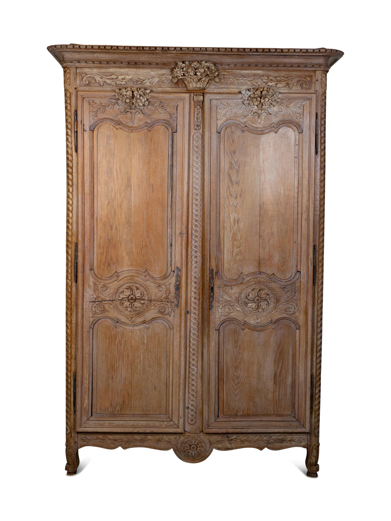 A Louis XVI Cerused Oak Armoire