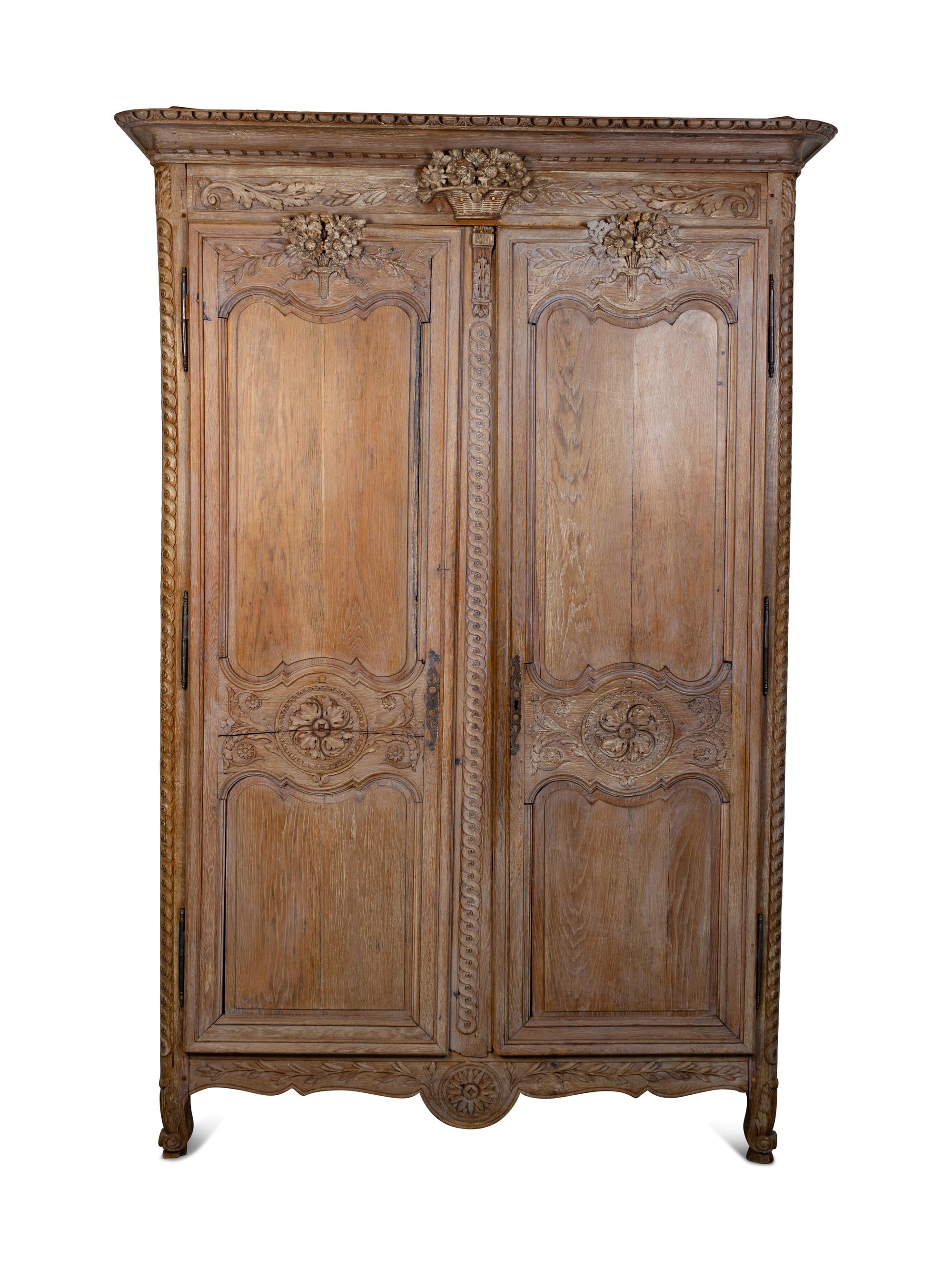 A Louis XVI Cerused Oak Armoire