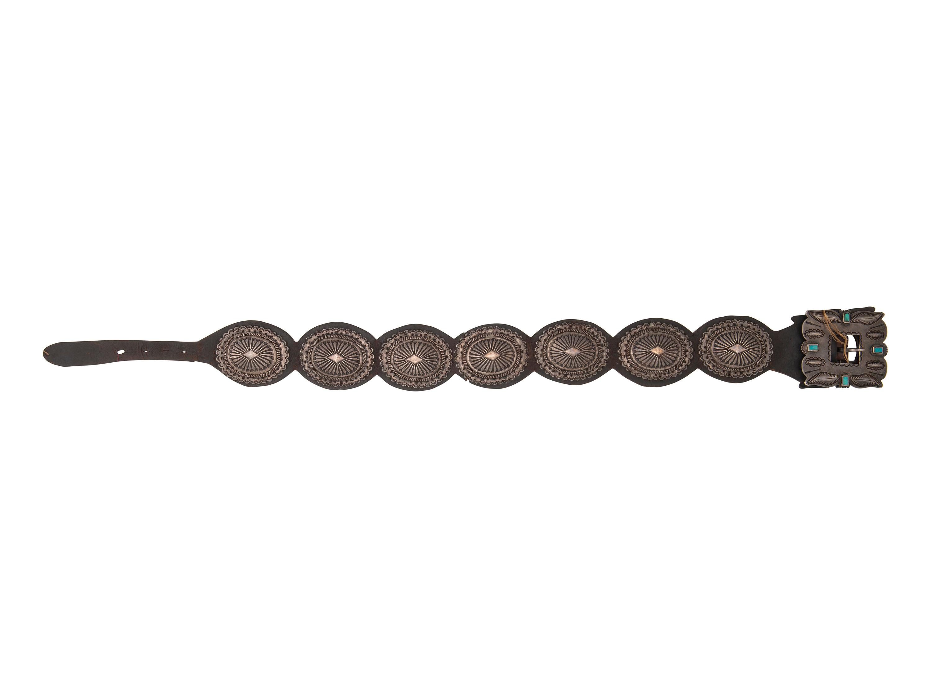 Navajo Silver ane Turquoise Concha Belt