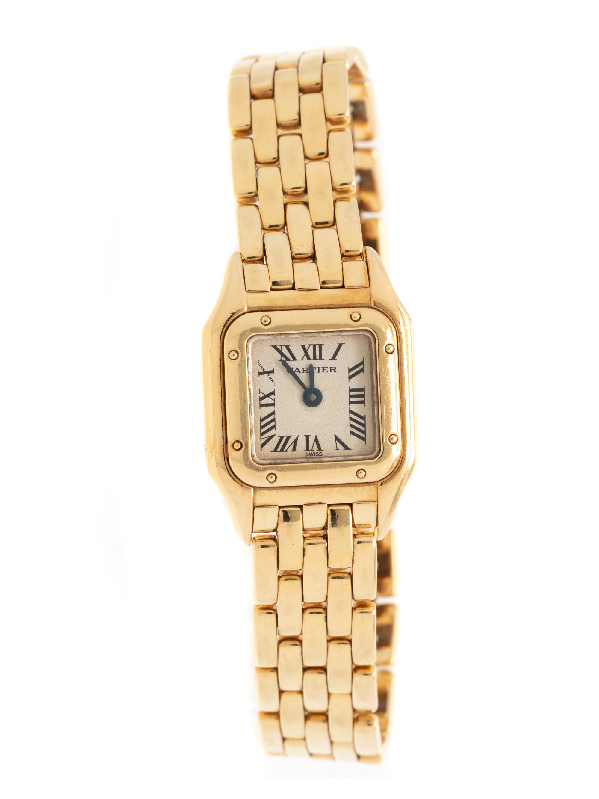 CARTIER, REF. 1130 18K YELLOW GOLD 'PANTHÈRE' WRISTWATCH