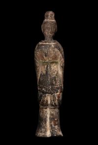 A Chinese Pottery Figure of a Standing Scholar