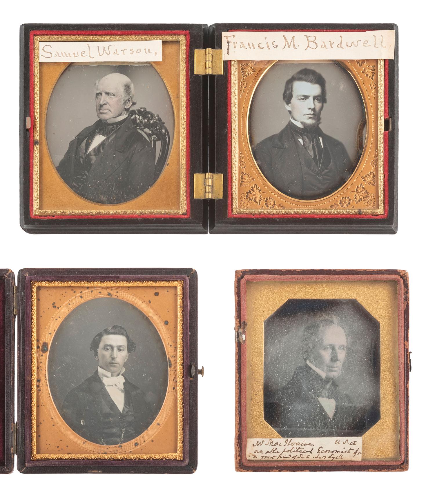 [EARLY PHOTOGRAPHY]. 36 sixth plate daguerreotypes featuring men of varying ages.