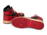 A Pair of Original Vintage 1985 Nike Air Jordan 1 Basketball Shoes
