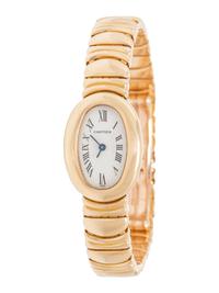 CARTIER, REF. 1960 18K YELLOW GOLD 'BAIGNOIRE' WRISTWATCH