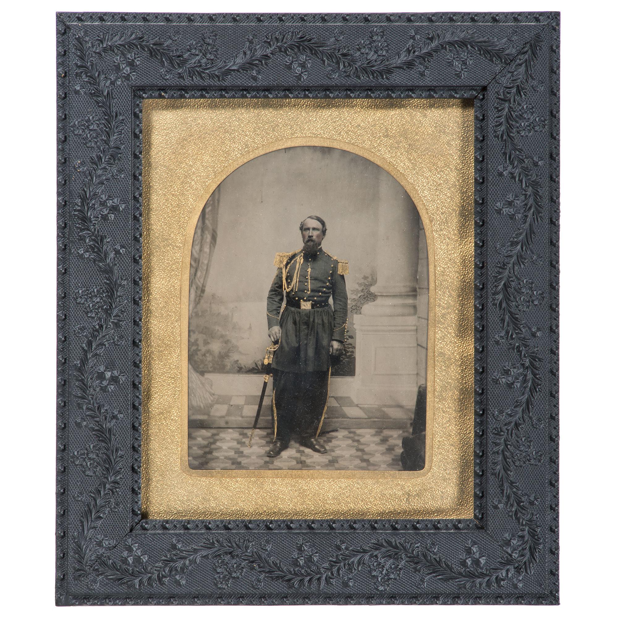 Major Michael Schmitt, Independent Battalion New York Infantry, Civil War Collection Featuring Full Plate Ambrotype, Albumen Photographs, Insignia, and More