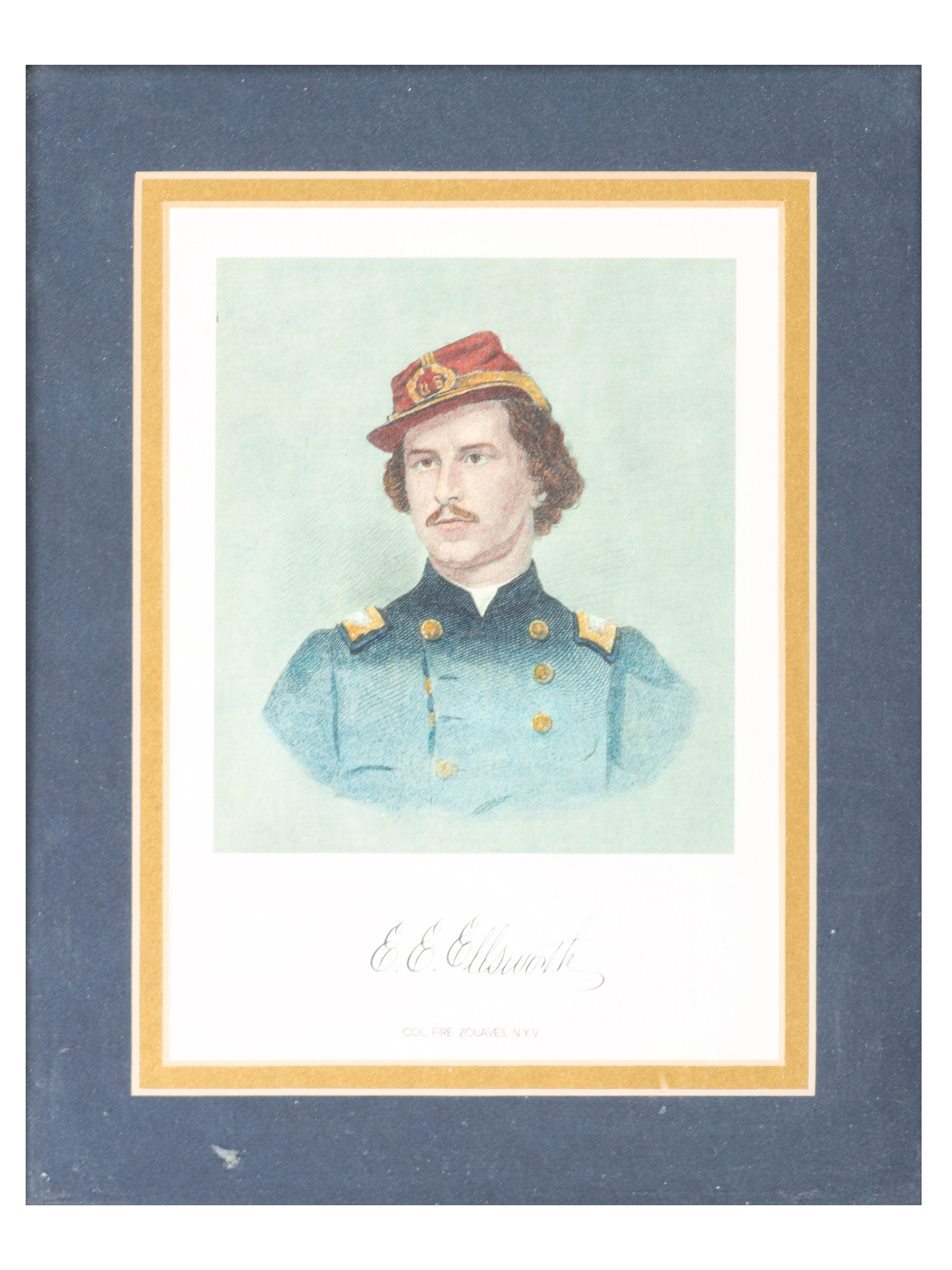 [CIVIL WAR]. A collection of items involving Colonel Elmer Ellsworth and Sergeant Francis Brownell, incl. prints, photographs, and other memorabilia.