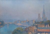 Albert Lebourg (French, 1849-1928) — Vue de la Cathédrale de Rouen depuis le Pont Corneille , 1895
