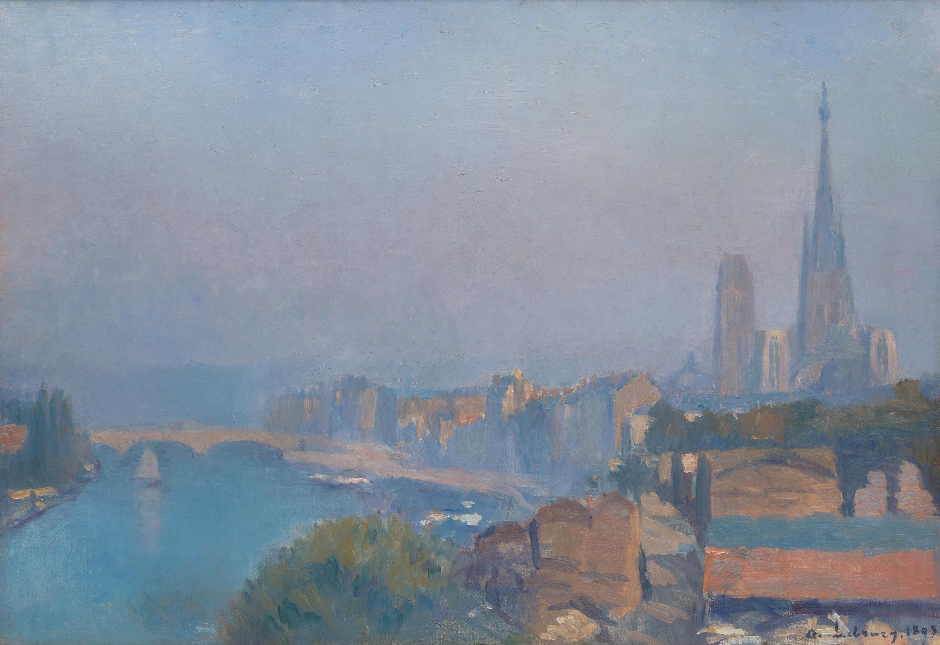 Albert Lebourg (French, 1849-1928) — Vue de la Cathédrale de Rouen depuis le Pont Corneille , 1895