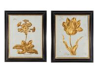 Set of Six Verre églomisé Botanical Mirrors