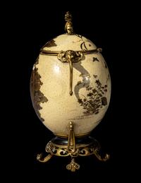 A Japanese Gilt Bronze Mounted Egg Covered Vase