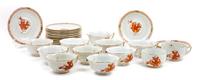 An Assorted Group of Coffee and Tea Cups and Saucers Diameter of saucer: 5 3/4 inches. — HEREND, GERMANY
