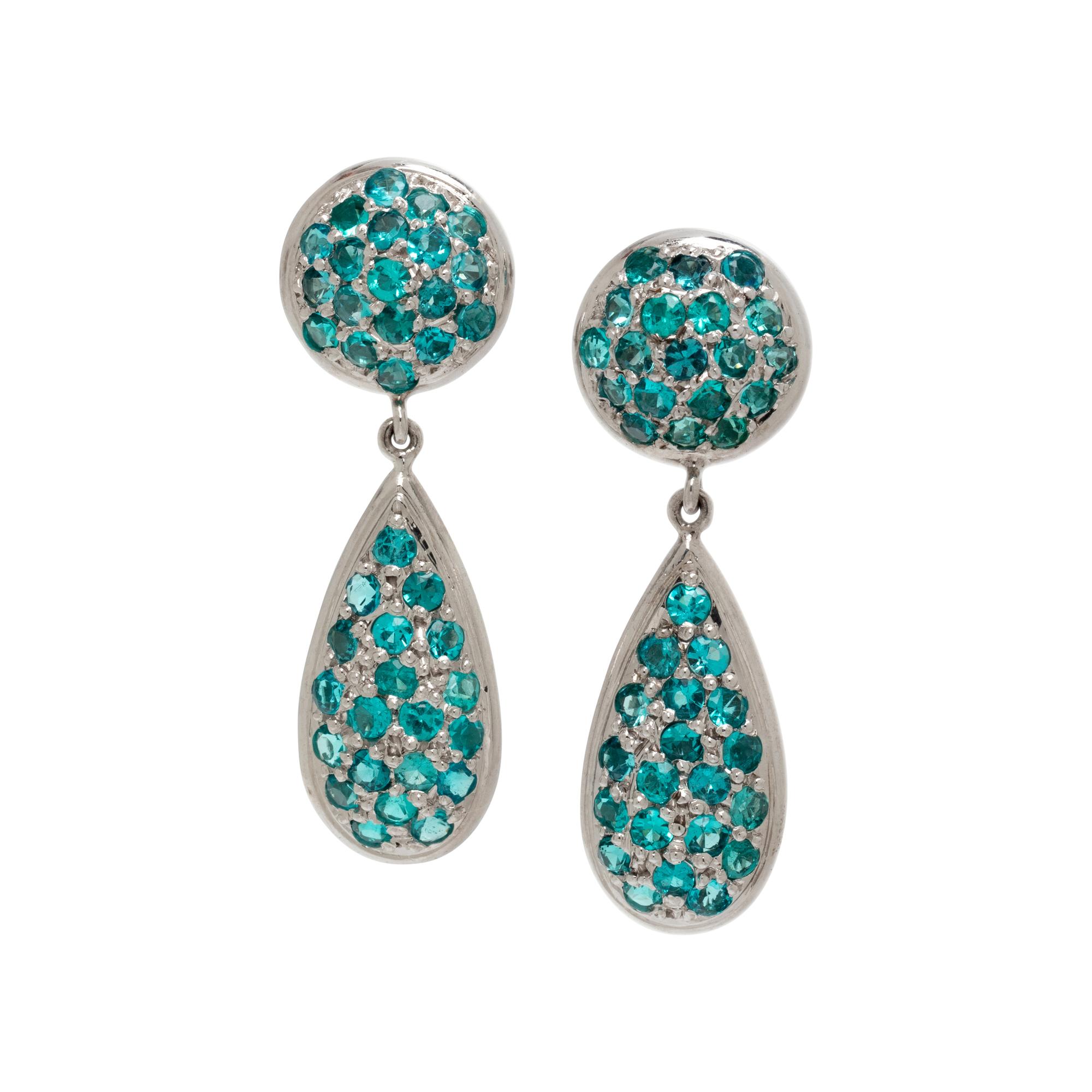 GREENISH BLUE TOURMALINE EARRINGS