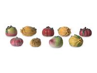 A Collection of Nine Chinese Export Porcelain Altar Fruits, 19th Century