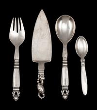Four Danish Silver Flatware Servers