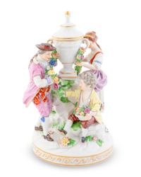 A Ludwigsburg Porcelain Figural Group: The Flower Seller — 20TH CENTURY