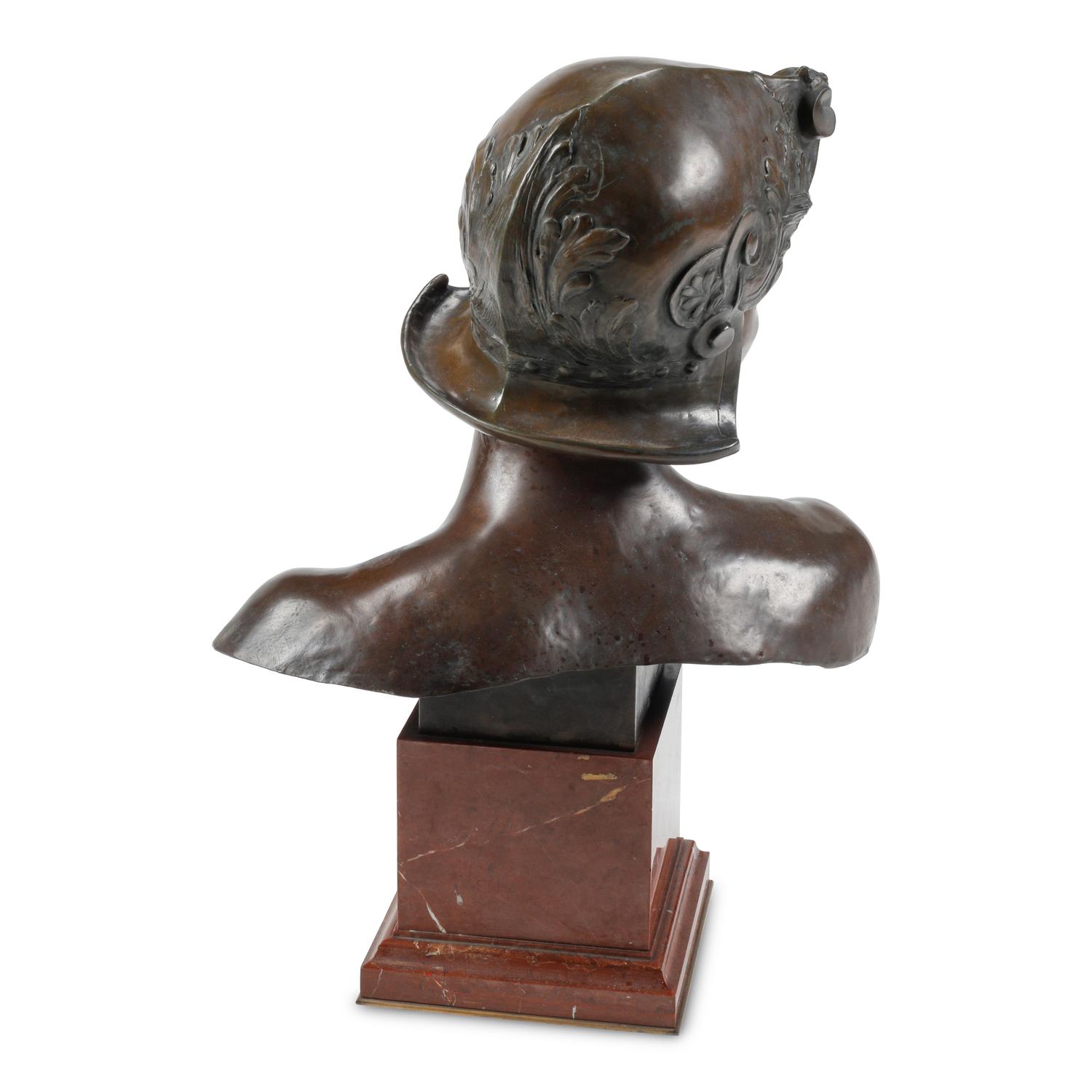 After Emmanuel Hannaux (French, 1855-1934) — Bust of a Young Warrior