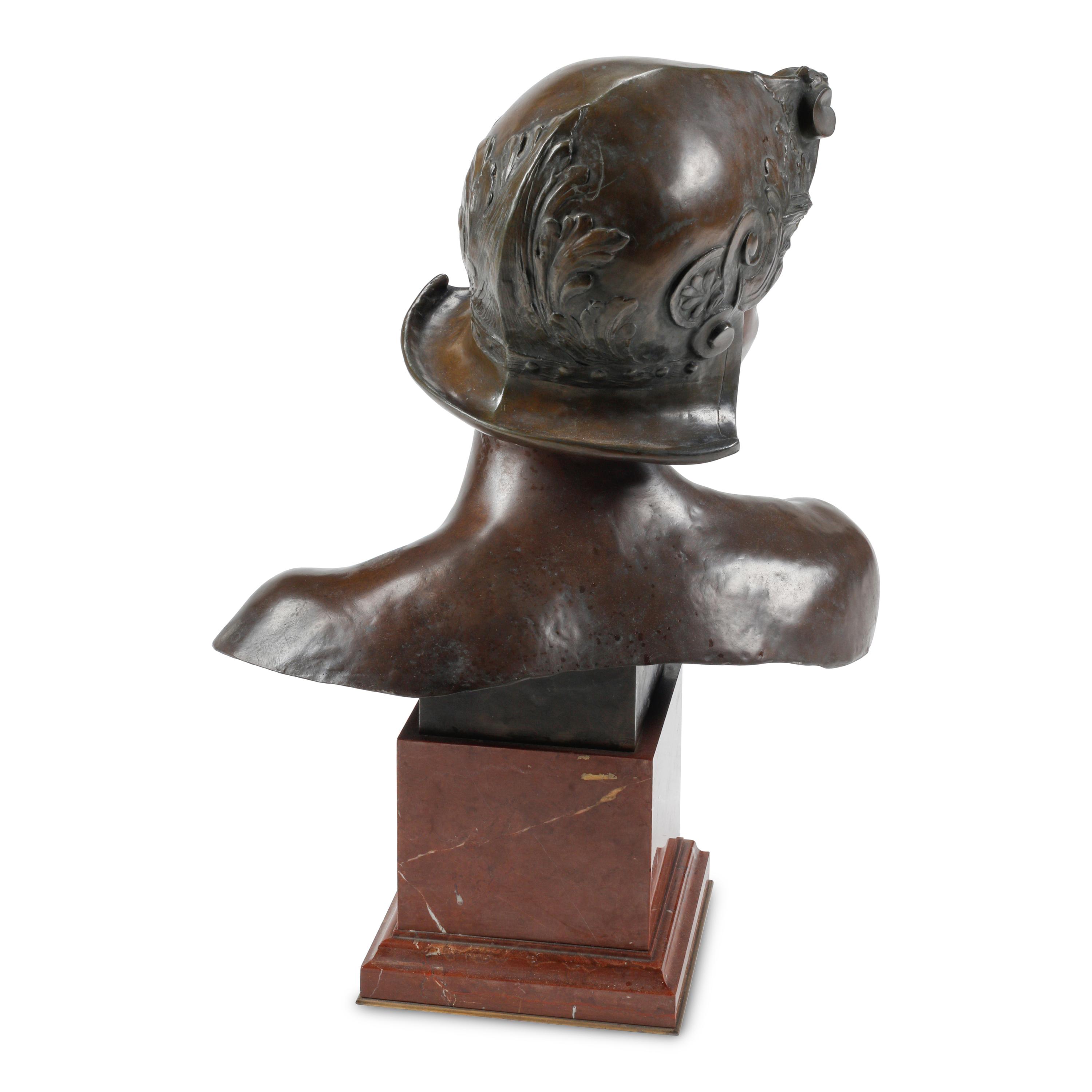 After Emmanuel Hannaux (French, 1855-1934) — Bust of a Young Warrior
