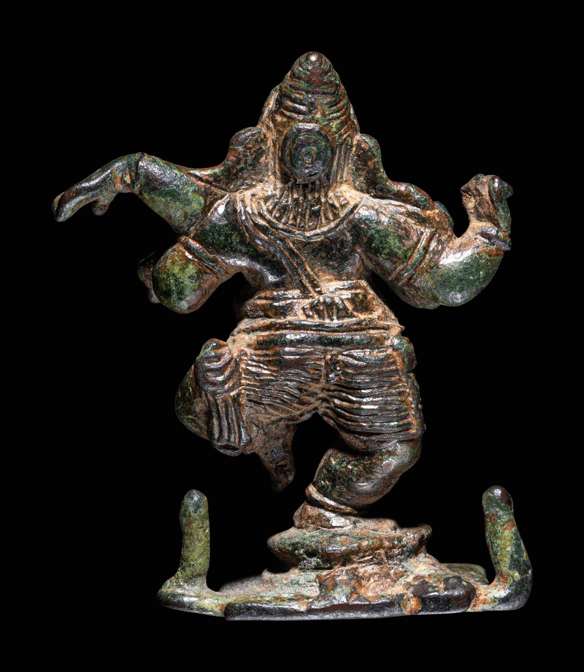 A Small Indian Bronze Figure of Ganesha Dancing