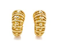 A Pair of 18 Karat Yellow Gold Hoop Earclips, Tiffany & Co., 25.60 dwts.
