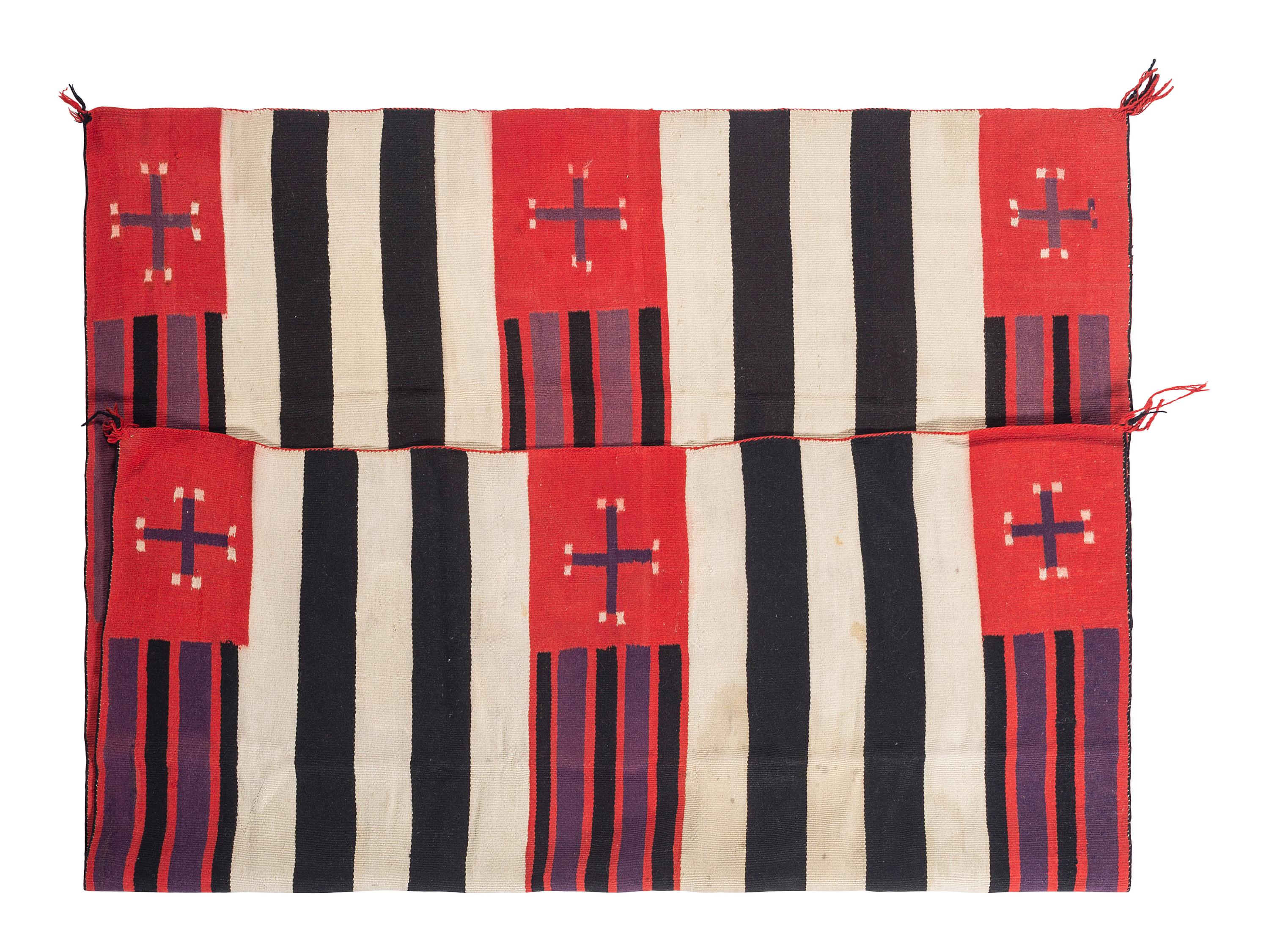 Navajo Third Phase Pattern Germantown Blanket / Rug