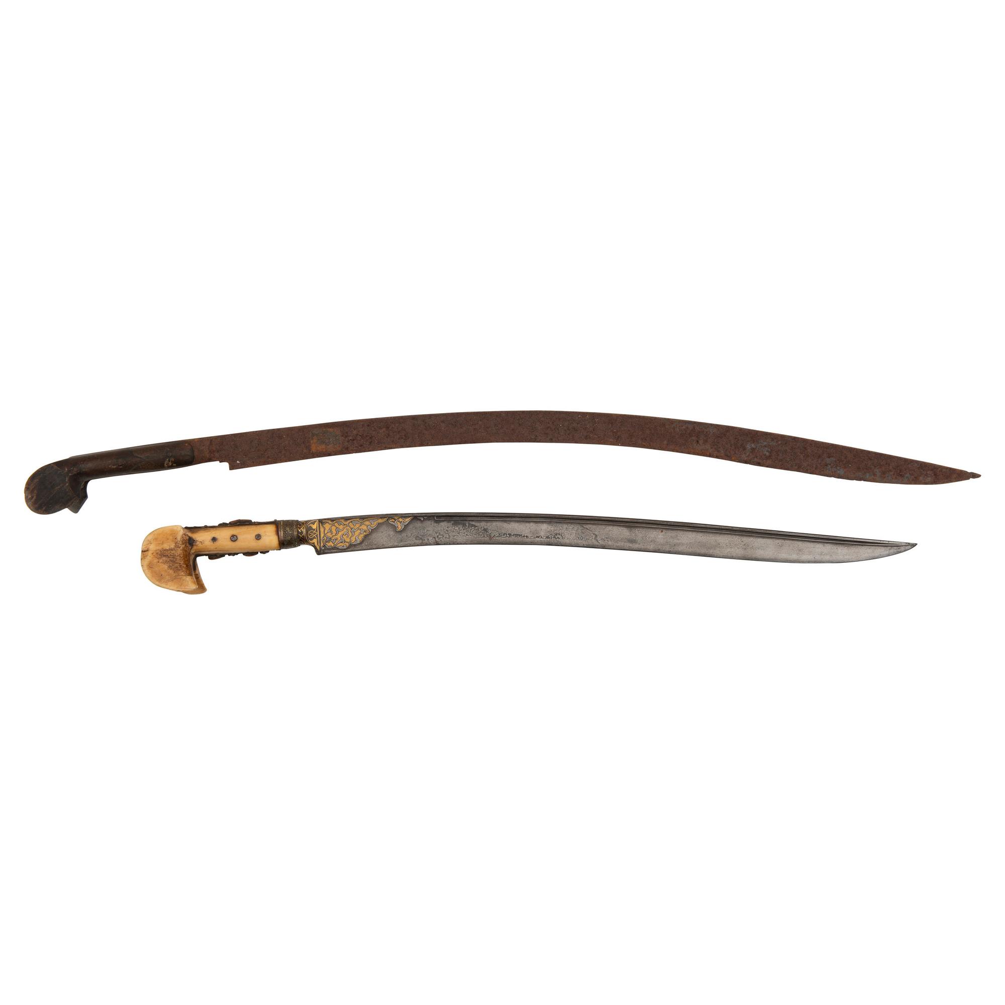 Lot of 2 Ottoman Yatagan Swords