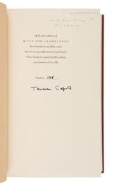 CAPOTE, Truman (1924-1984). Music for Chameleons . New York: Random House, 1980.