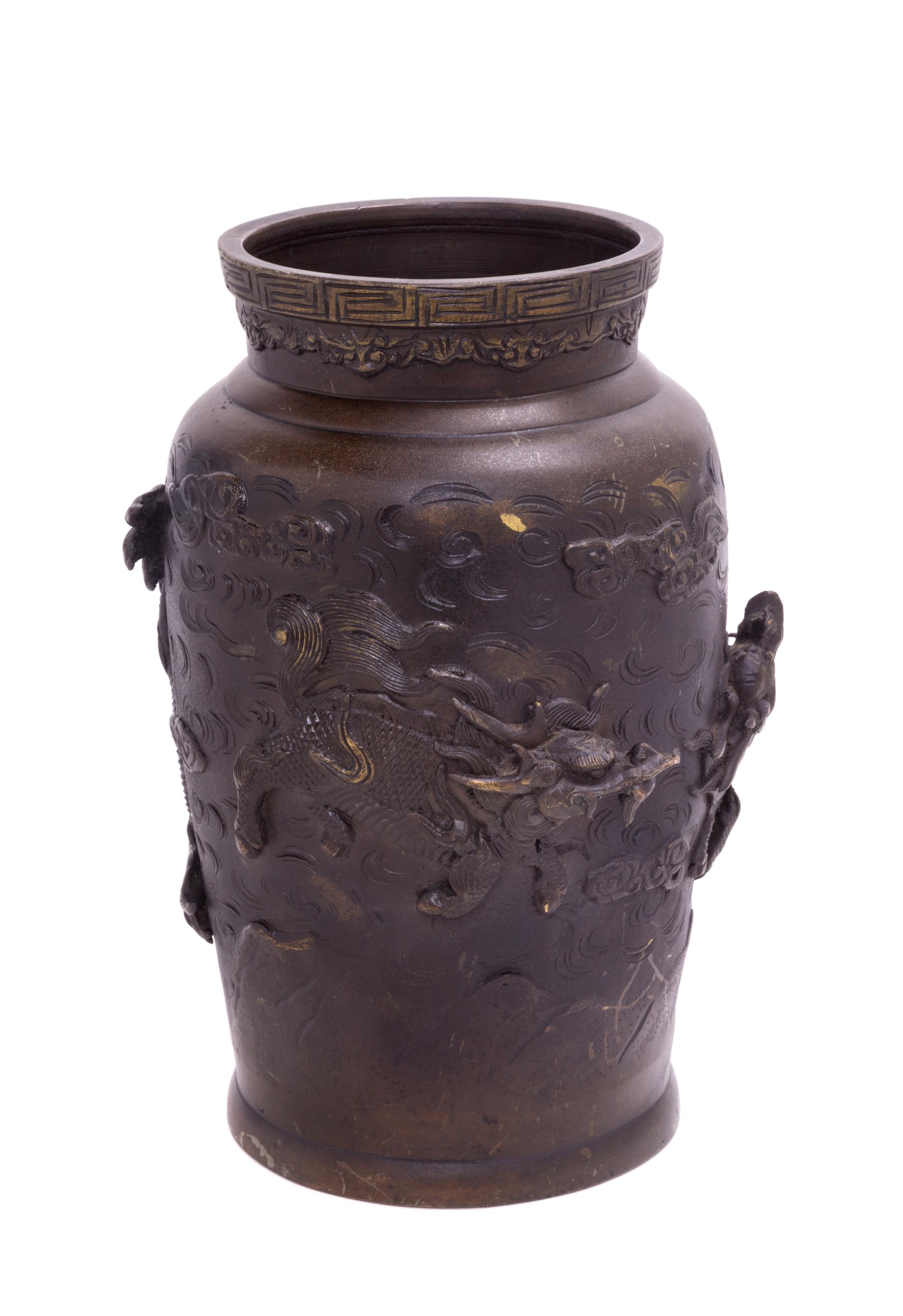 A Japanese Bronze Vase Height 9 1/2 inches. — 19TH/20TH CENTURY